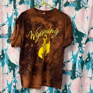 Custom bleach dye University of Wyoming T-Shirt